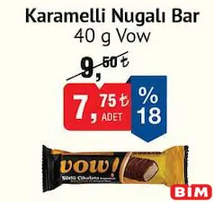 VOW KARAMELLİ NUGALI BAR 40 G fiyat ve kampanya bilgisi